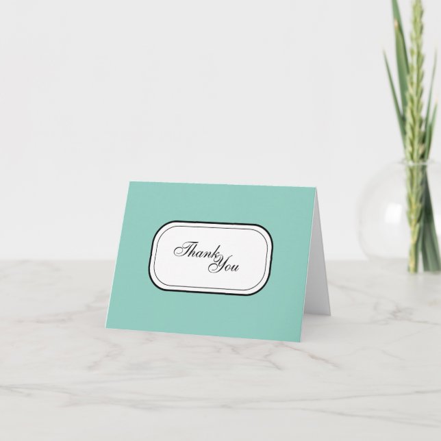 Tarjeta de agradecimiento azul chic personalizable (Anverso)