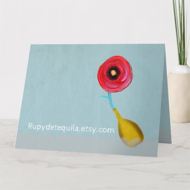 TARJETA DE AGRADECIMIENTO AZUL DE BEBÉ DE POBRE ROJO (Anverso)