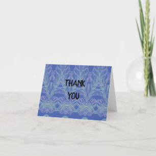 Tarjeta De Agradecimiento Azul de Swirls suave