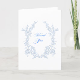 Tarjeta De Agradecimiento Azul Floral