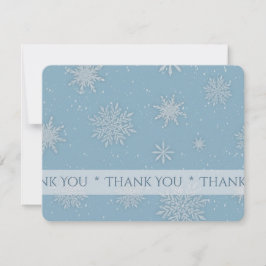 Tarjeta de agradecimiento azul Let it Snow
