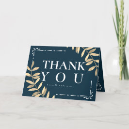 Tarjeta De Agradecimiento Azul minimalista