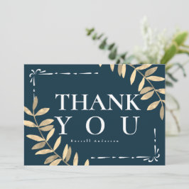 Tarjeta De Agradecimiento Azul minimalista