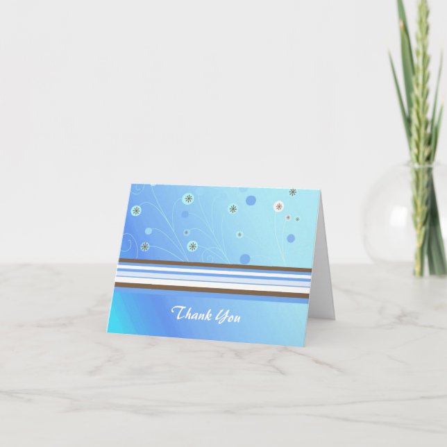 Tarjeta De Agradecimiento Azul moderno gracias (Anverso)