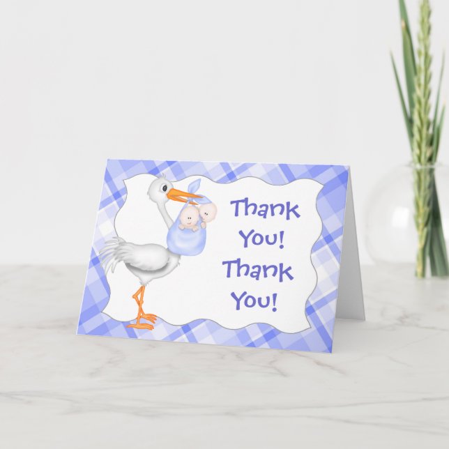 Tarjeta de agradecimiento azul para los chicos de  (Anverso)