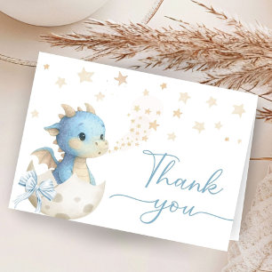 Tarjeta de agradecimiento azul plegada para baby s