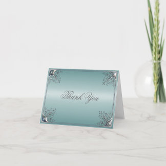 Tarjeta De Agradecimiento Azul Turquesa Gracias