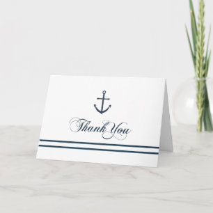 Tarjeta de agradecimiento azul y blanco