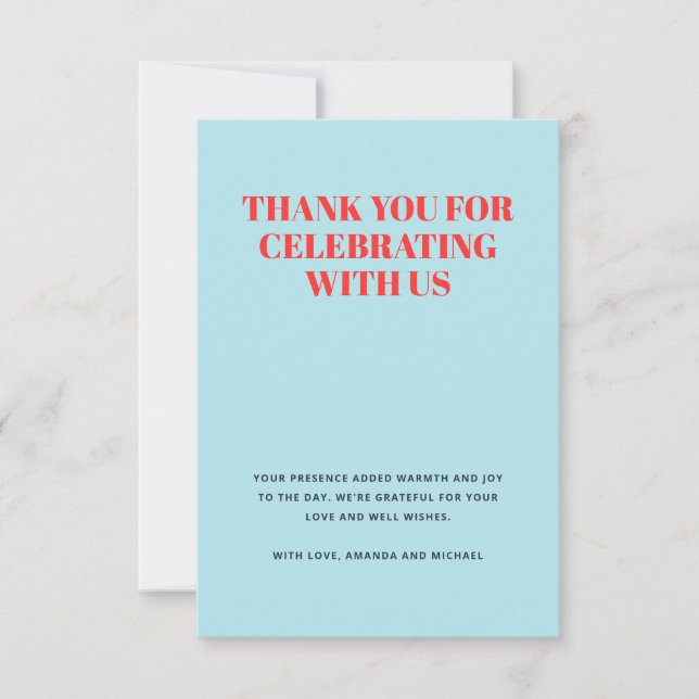 Tarjeta De Agradecimiento Azul y rojo moderno (Anverso)