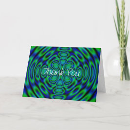 Tarjeta De Agradecimiento Azul y verde abstracto, gracias