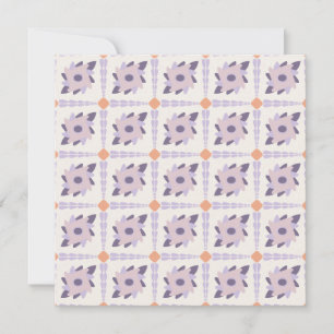 Tarjeta De Agradecimiento Azulejo decorativo colorido púrpura pastel