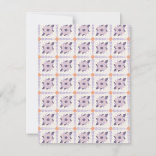 Tarjeta De Agradecimiento Azulejo decorativo colorido púrpura pastel