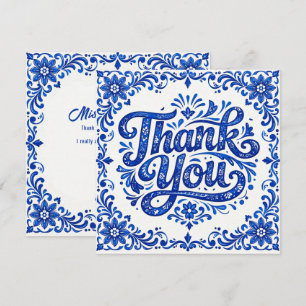 💙 Tarjeta de agradecimiento Azulejo Square 