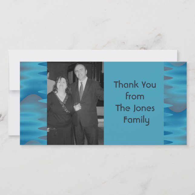 Tarjeta De Agradecimiento azules turquesas (Anverso)