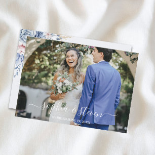 Tarjeta De Agradecimiento Azure & Ivory Floral Romance Wedding