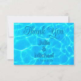 Tarjeta De Agradecimiento Azure Turquoise Bleu Water Reflalism Minimalismo