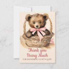 Tarjeta De Agradecimiento Baby Bear Cb Chicas Baby Shower Gracias