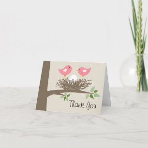 Tarjeta De Agradecimiento Baby Bird's Nest Lesbian Couple   Thank You