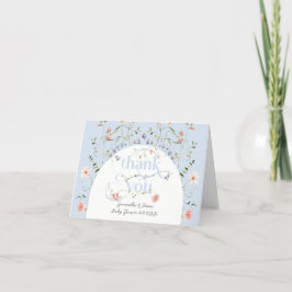 Tarjeta De Agradecimiento Baby Bloom Wildflower Blue Baby Shower