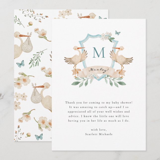Tarjeta de agradecimiento Baby Blue (Anverso / Reverso)