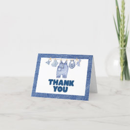 Tarjeta De Agradecimiento Baby Blue Jean Baby Shower