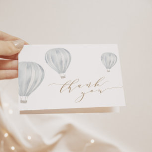 Tarjeta De Agradecimiento Baby Boy Blue Air Balloon
