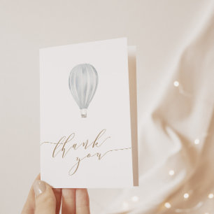 Tarjeta De Agradecimiento Baby Boy Blue Air Balloon