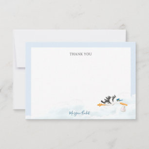 Tarjeta De Agradecimiento Baby Boy "Special Delivery" Stork Baby Shower