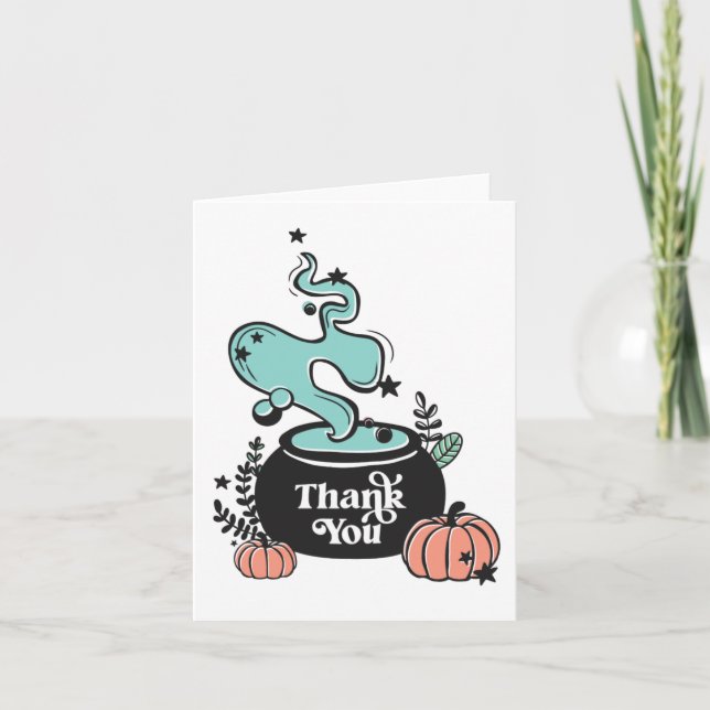 Tarjeta De Agradecimiento Baby Breve Halloween Baby Shower Gracias (Anverso)