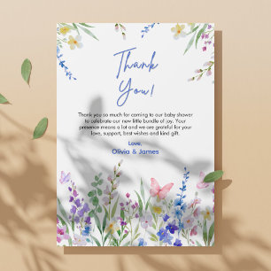 Tarjeta De Agradecimiento Baby de Floración en Primavera Baby Shower 