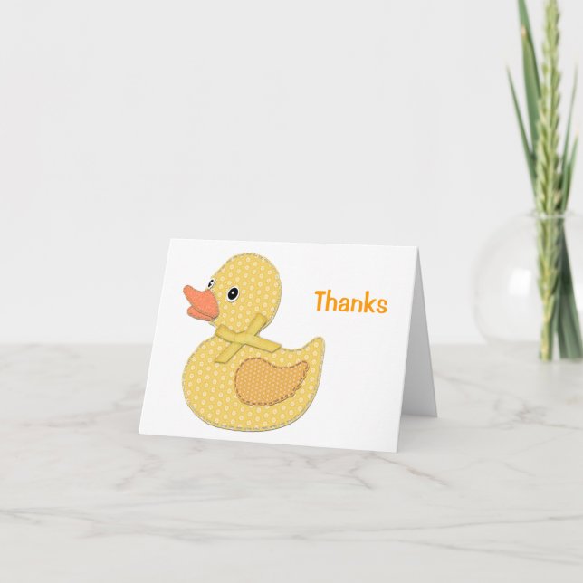 Tarjeta De Agradecimiento Baby Duck Appliamarillo Yellow, gracias (Anverso)