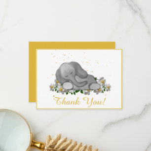 Tarjeta De Agradecimiento Baby Elephant Sleeping Gracias Card