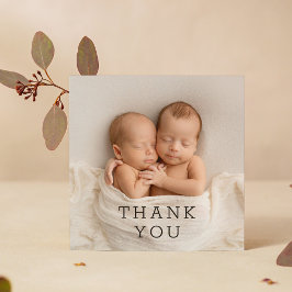 Tarjeta De Agradecimiento Baby Gift Gracias Gemelos Recién Nacidos Baby Show
