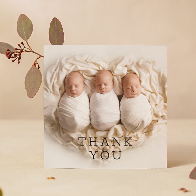Tarjeta De Agradecimiento Baby Gift Gracias Triplets Baby Shower (Subido por el creador)