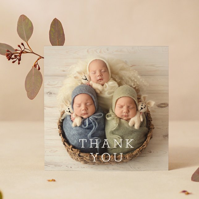 Tarjeta De Agradecimiento Baby Gift Gracias Triplets Baby Shower (Subido por el creador)