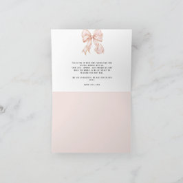 Tarjeta De Agradecimiento Baby Girl Pink Bow Baby Shower