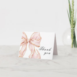 Tarjeta De Agradecimiento Baby Girl Pink Bow Baby Shower 