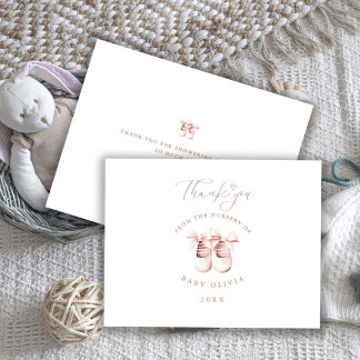 Tarjeta De Agradecimiento Baby Girl Shoes The Nursery of Kids Thank You