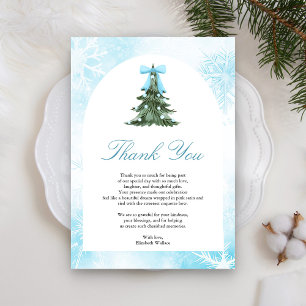 Tarjeta De Agradecimiento Baby hace frío afuera Baby Shower de lazo azul