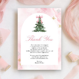 Tarjeta De Agradecimiento Baby hace frío fuera Pink Bow Baby Shower