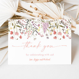 Tarjeta De Agradecimiento Baby In Bloom Boho Wildflower Baby Shower