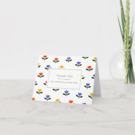 Tarjeta De Agradecimiento Baby in Bloom Bold Colorful Baby Shower
