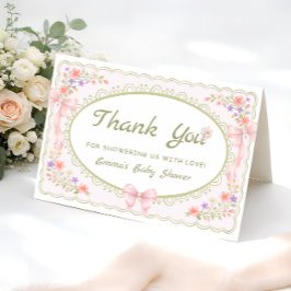 Tarjeta De Agradecimiento Baby in Bloom Bow Baby Shower Thank You Card