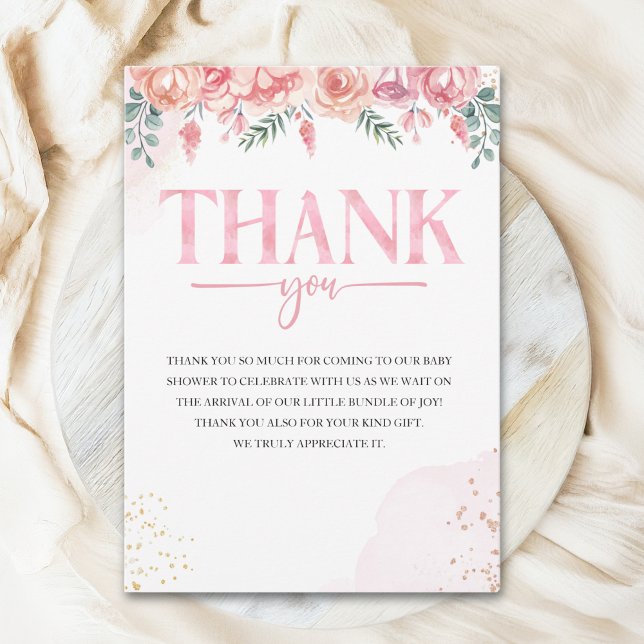 Tarjeta De Agradecimiento Baby in Bloom Floral Baby Shower (Subido por el creador)