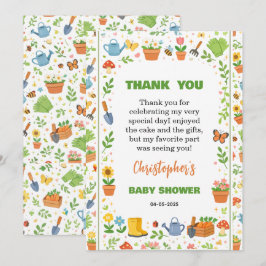 Tarjeta De Agradecimiento Baby in Bloom Garden Baby Shower | Cute Floral