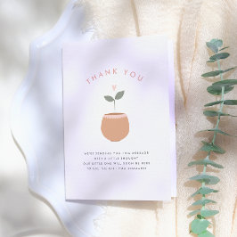 Tarjeta De Agradecimiento Baby In Bloom Heart Plant Baby Shower Gracias