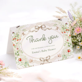 Tarjeta De Agradecimiento Baby in Bloom Rustic Baby Shower Thank You Card