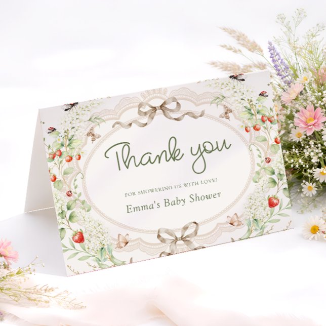 Tarjeta De Agradecimiento Baby in Bloom Rustic Baby Shower Thank You Card (Subido por el creador)