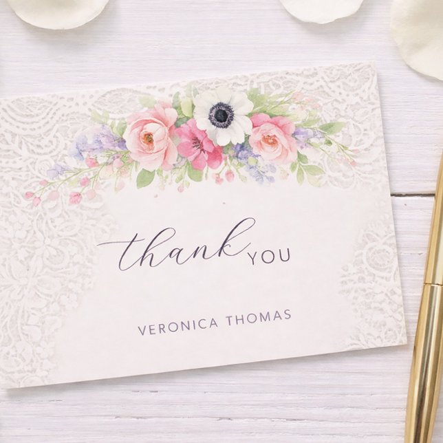 Tarjeta De Agradecimiento Baby in Bloom Sweet Floral Baby Shower (Subido por el creador)