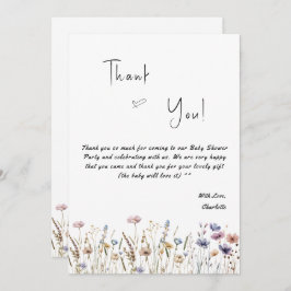 Tarjeta De Agradecimiento Baby In Bloom Wildflower Baby Shower